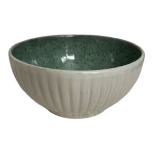 Laurie Gates Sierre Stoneware Ridge White Green Bowl